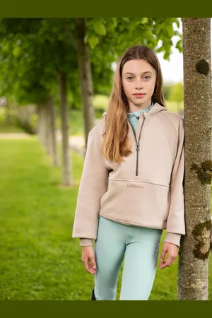 LeMieux Young Rider Harriet Pop Over Almond Hoodie134140cm