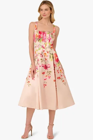 Adrianna Papell Natural Border Mikado Dress38