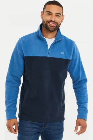 Threadbare Two Tone Quarter Zip Fleece JumperM