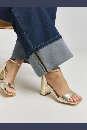 Simply Be Barely There Block heel Sandals In Extra Wide Fit