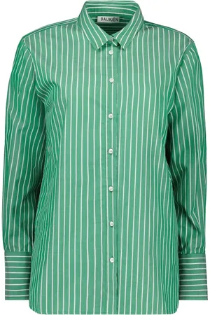 Baukjen Green Rishma 100% Cotton Stripe Shirt40