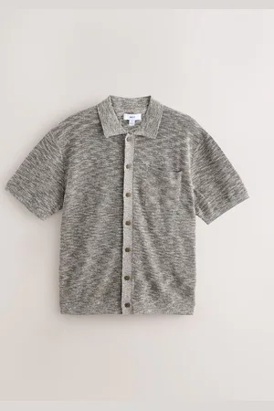 Next Regular Fit Short Sleeve Knit Button Through Polo Shirtlarge