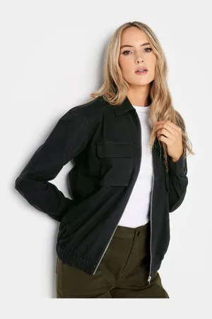 Long Tall Sally Collared Bomber 100% Cotton Jacket42 Høj