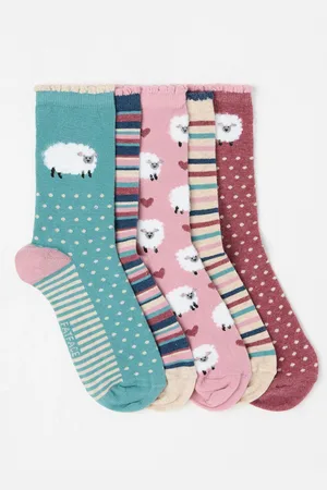 Fat Face FatFace 5 Pairs of Sheep Socksen