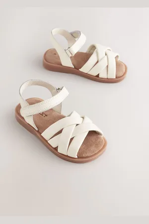 Next Lædervævet sandaler med velcrolukning