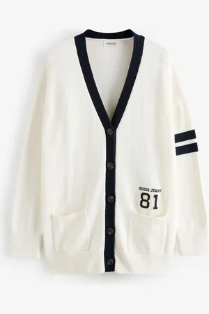 Guess 100% Cotton Varsity Knitted CardiganM