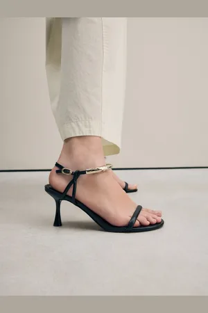 Next Signature Leather Ankle Cuff Sandal Heels