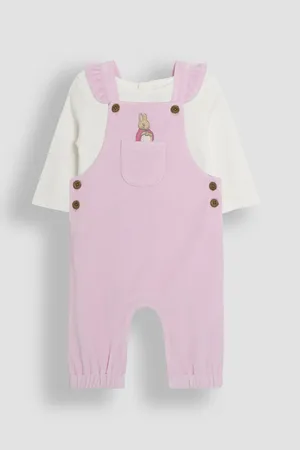 JoJo Maman Bébé Peter Rabbit Appliqué Velour Dungarees and Body Set1.5 - 2 år (86 - 92cm)