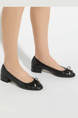 Dune Amazing Pleated Pearl Bow Flat Shoeseu39