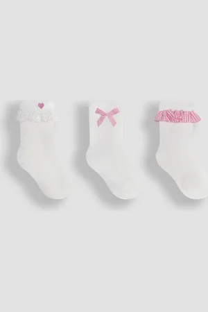 JoJo Maman Bébé Frilly Socks 3 Pack116122cm