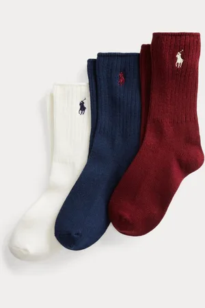 Ralph Lauren Drenge Unisex Cotton Crew Logo Sokker 3 Pakke4 - 7 år (104 - 122cm)