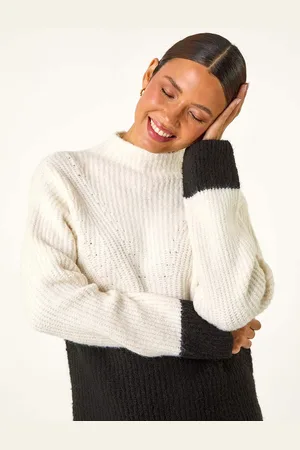 Roman Colour Block Funnel Neck Knit Jumper40