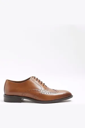 River Island Lace-Up Leather Brogue Derby Shoes