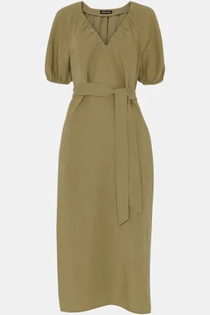 Whistles Ariella Linen Blend Midi Dress46