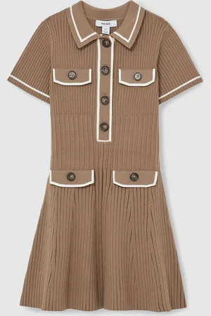 Reiss Sofia Rib-Knit Button-Down Dress6 - 7 år (116 - 122cm)