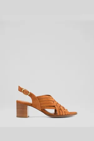 LK Bennett Kacey Tan Suede Multi Strap Woven Sandalseu35uk2