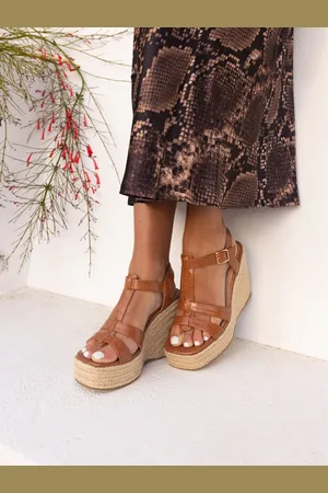 Novo BEATRIX Tbar Wedge Espadrille Sandalseu38