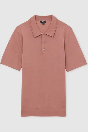 Reiss Manor Merino Wool Short-Sleeve Polo Shirtsmall