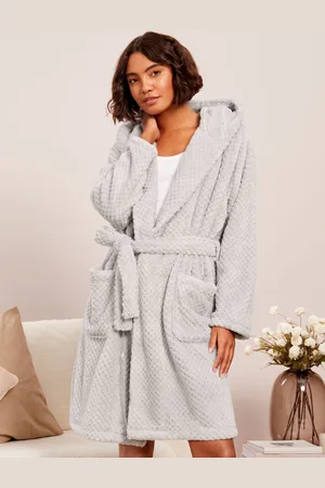 Friends Like These Waffle Textured Plain Dressing Gown With Tielarge