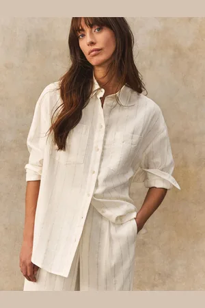 Next Long Sleeved Striped Shirt With Linen44
