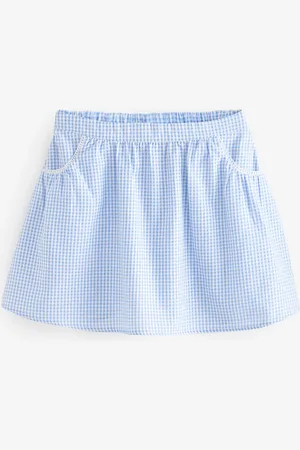 Next Pull-on Cotton Rich School Ternet nederdel (3-14år)4 år (104cm)