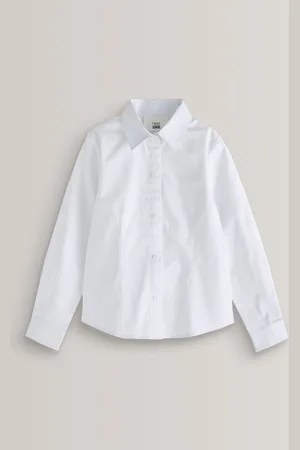 Next Touch Fastening Cotton Rich Stretch Long Sleeve School Shirt (3-17yrs)7 år (122cm)