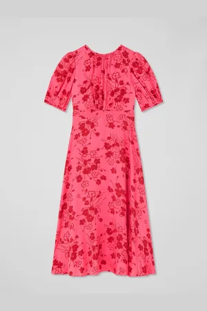LK Bennett Petite Jem Desert Rose & Rio Viscose Wildflower Tea Dress42