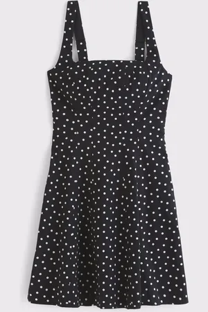 Abercrombie & Fitch Stretch Polka Dot Mini Black Dresslarge
