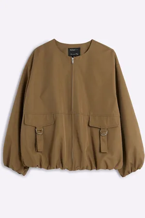 River Island Utility Collarless Bomber Jacketmedium