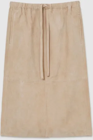 Reiss Meagan Suede Drawstring Midi Skirt42