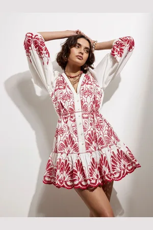 River Island 100% Cotton Long Sleeve Broderie Shirt Dress40