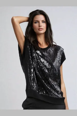 Religion Vibrant Knitted Top With Sequin Panels34