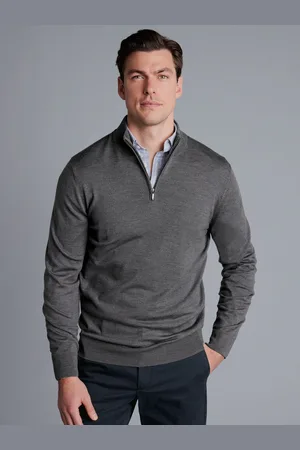 Charles Tyrwhitt Pure Merino Quarter Zip TrøjeXXL