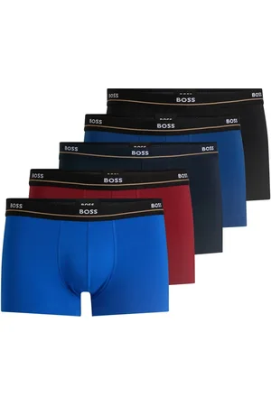 HUGO BOSS Five Pack of Logo Waistband Trunks in Stretch CottonL