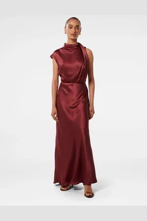 Forever New Sienna Petite High Neck Satin Maxi Dress40