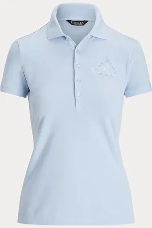 Ralph Lauren Blue Kiewick Embroidered Logo Polo Shirtmedium