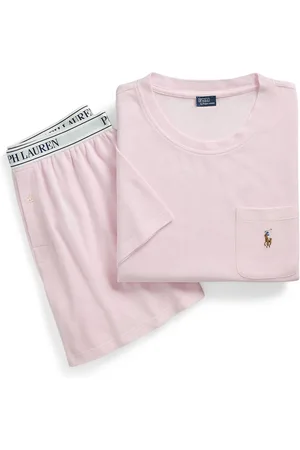 Ralph Lauren Pink Knit Oxford 100% Cotton Shorty Setlarge