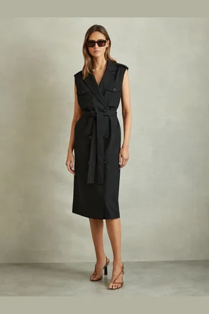Reiss Kimora Wool Blend Double Breasted Midi Dress44