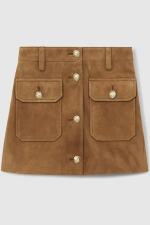 Reiss Connie Suede Flap Pocket Skirt152158cm