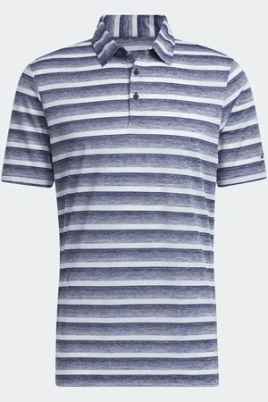 adidas Two Color Striped Navy/White Polo ShirtM Reg