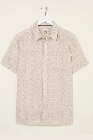 Fat Face FatFace Short Sleeve Linen Leaf Print 100% Linen Shirtxsmall
