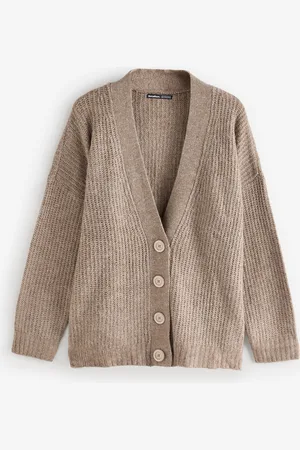 Threadbare Button Up V-Neck Chunky Knit Cardigan36