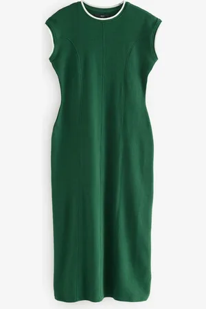 Next 100% Cotton Short Sleeve Tipped Jersey Midi Dress46høj