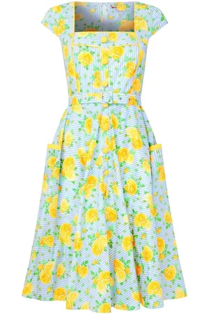 Joe Browns Belted Floral Print Knee 100% Cotton Dress40
