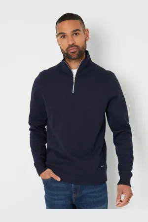Threadbare Pique Quarter Zip Højhalset Sweatshirt2X-Large