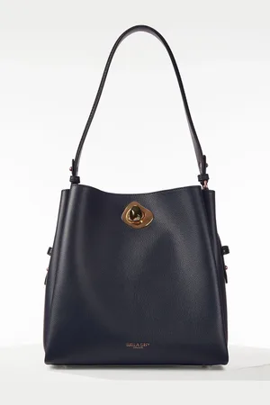 Luella Grey Blue Henri Hobo Winter Tote BagEn