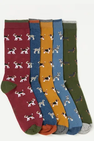 Fat Face FatFace 5 Pairs of Dog Socks611