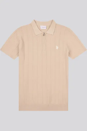 U.S. Polo Assn. U. S. Polo Assn. Mens Zip Knit Polo ShirtSmall