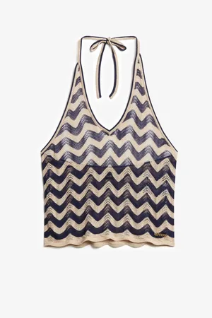 Superdry Zigzag Knit Plunge Halter Blouse42