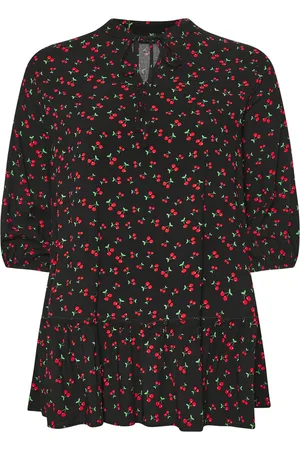 Evans Tie-Neck Frilled Hem Tunic50-52